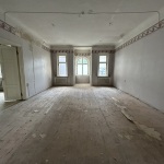 Restaureeritav algne laudpõrand 2. korruse saalis